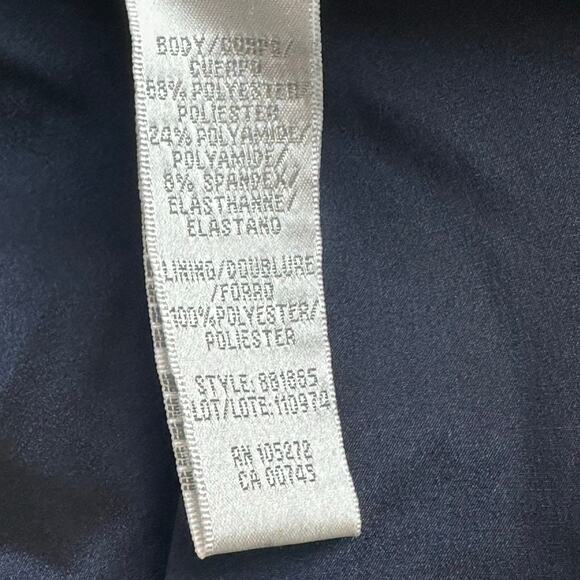 Theia Lace Sleeve Ruched Evening Dress 881865 Midnight Blue Mermaid Gown $748 8 - Picture 14 of 15